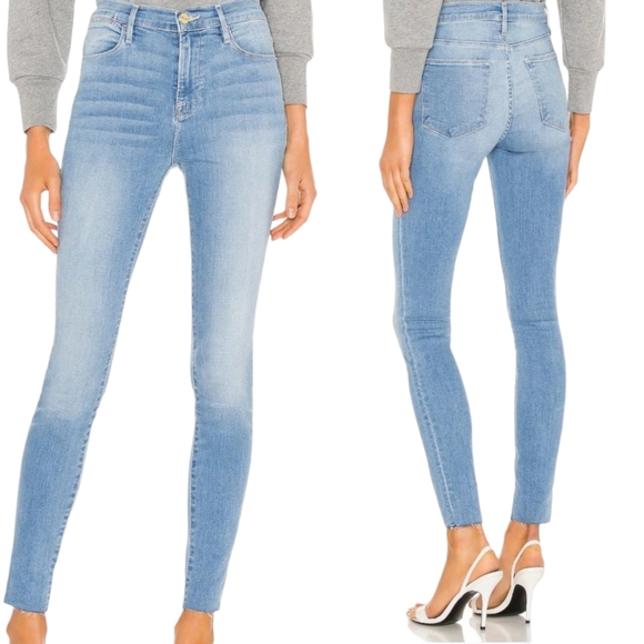 Frame Denim Jeans Frame Denim Le High Skinny Jean Raw Hem High Rise Light Wash 28 Poshmark